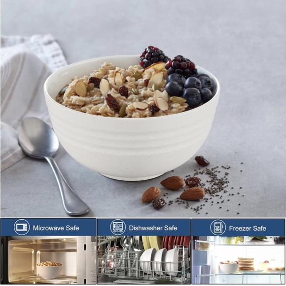 Rubtlamp 24 OZ Unbreakable Wheat Straw Bowls, 8 Piece - Picture 9 of 10